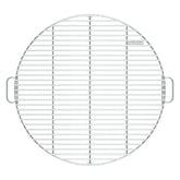 Round metal grill grate with handles on a white background