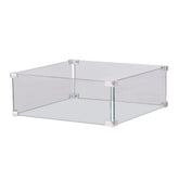 Square Glass set for Fire Pit Table on white background