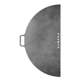 Half-circle stone cooking grate with 'BONFEU' branding on a white background