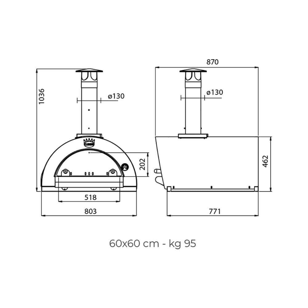 Italian Wood Fired Pizza Oven | Clementi Pulcinella 60x60