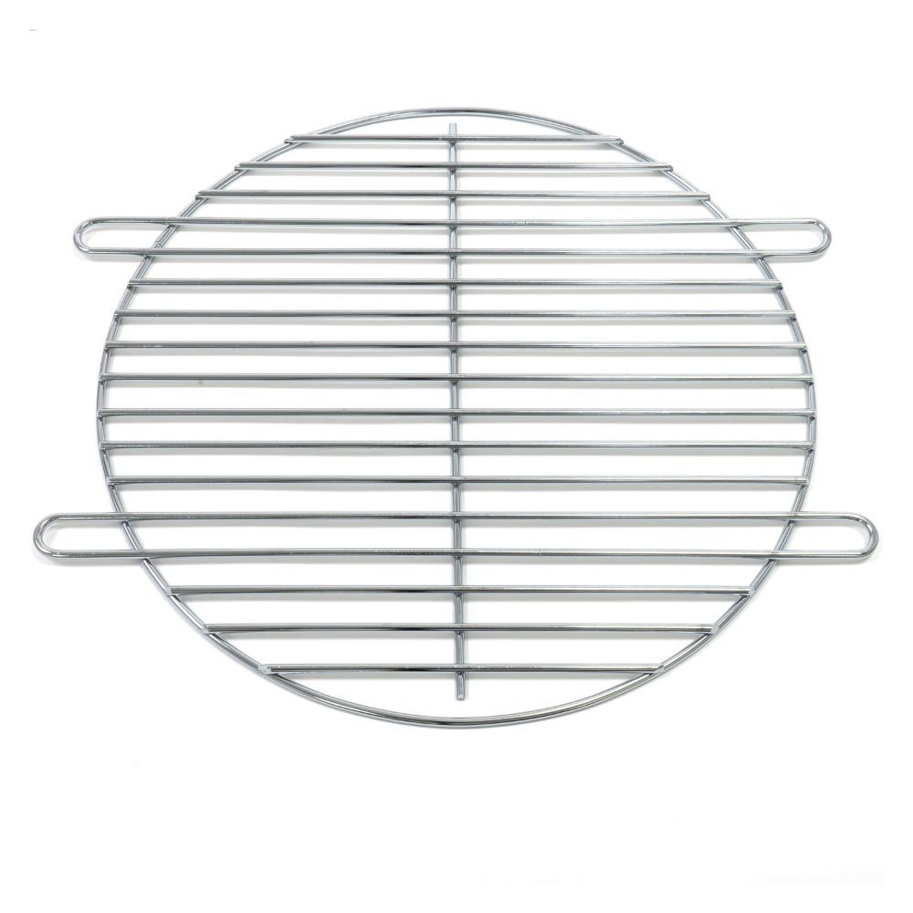 Round metal grill grate on a white background