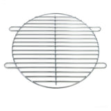 Round metal grill grate on a white background