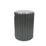 Gray ribbed gas bottle enclosure on a white background