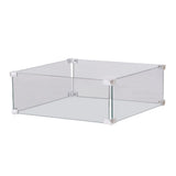 Square Glass set for Fire Pit Table on white background