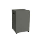 Gray cube-shaped gas bottle enclosure on a white background
