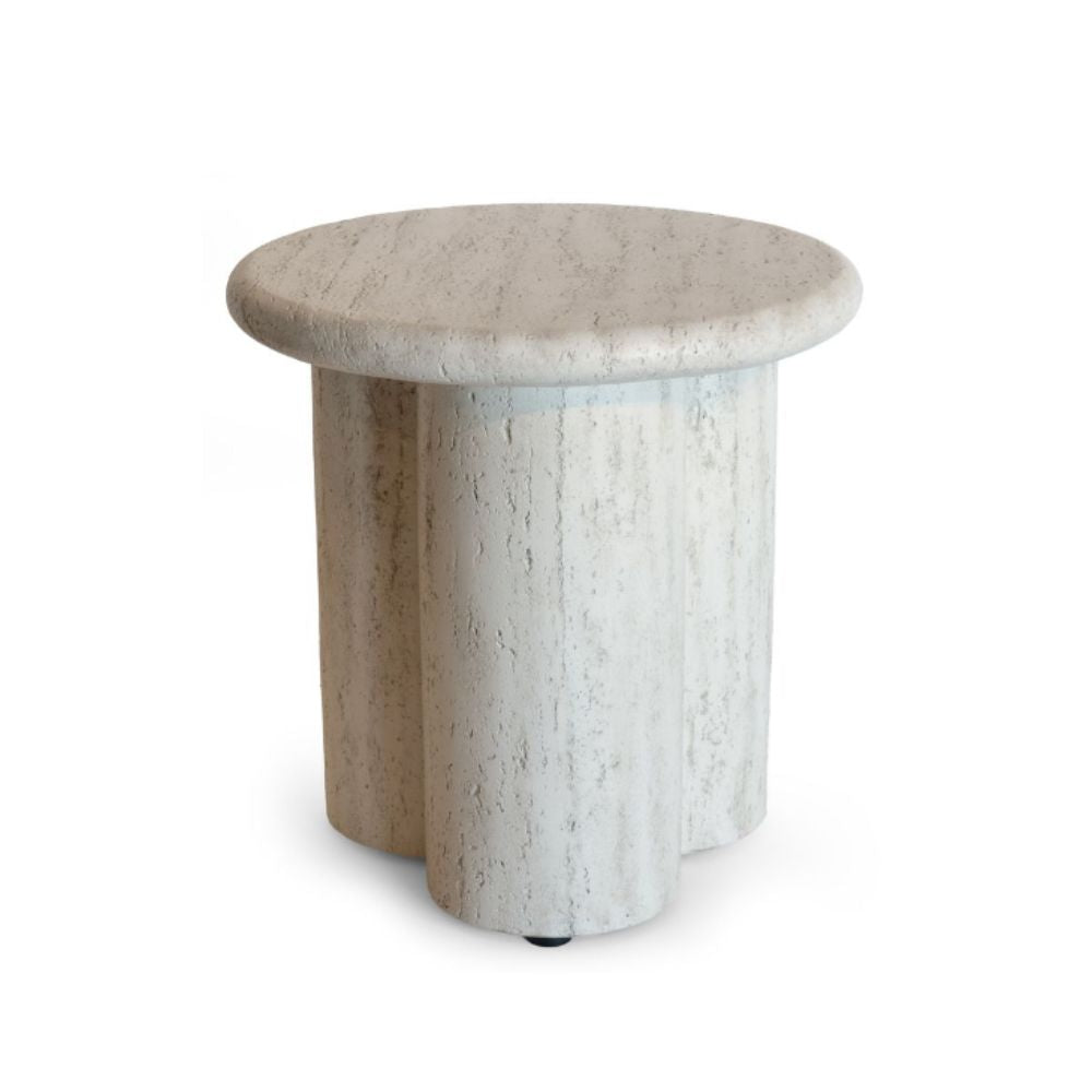 ribbed side table on white background