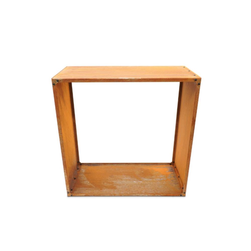 Wooden cube shelf on a white background