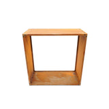 Wooden cube shelf on a white background